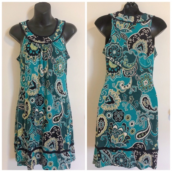 Banana Republic Green Paisley Dress - Picture 2 of 4